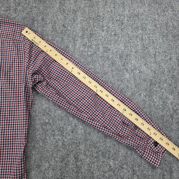Hugo Boss Shirt Men Large Check Boss Orange Roll Tab Sleeve Casual Cotton Preppy - Picture 5 of 16